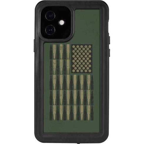 Bullet American Flag iPhone 12 Waterproof Case