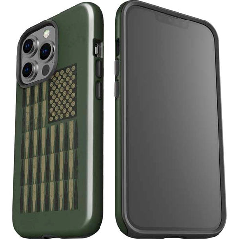 Bullet American Flag iPhone 14 Pro Impact Case