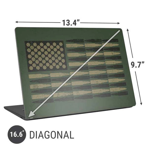 Bullet American Flag Universal Laptop 16.6in (13.4 x 9.7in) Skin