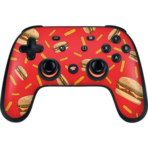 Burgers and Fries Google Stadia Controller Skin