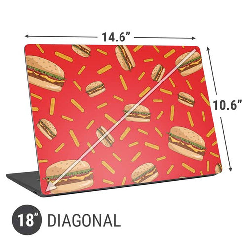 Burgers and Fries Universal Laptop 18in (14.6 x 10.6in) Skin