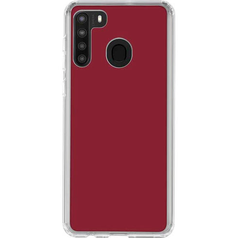 Burgundy Solid Galaxy A21 Clear Case