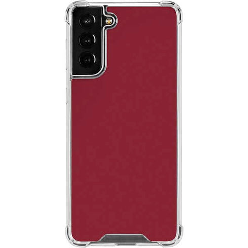 Burgundy Solid Galaxy S21 FE Clear Case