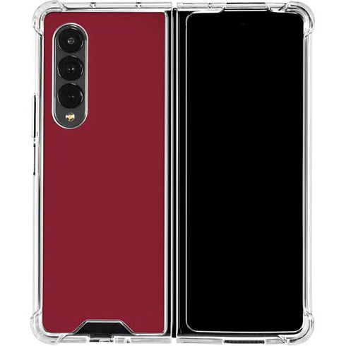 Burgundy Solid Galaxy Z Fold4 5G Clear Case