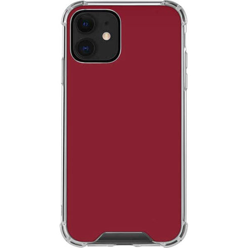 Burgundy Solid iPhone 12 Clear Case