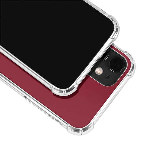 Burgundy Solid iPhone 12 Clear Case