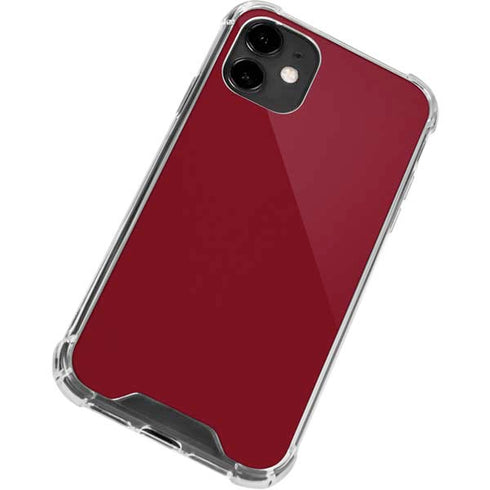 Burgundy Solid iPhone 12 Clear Case