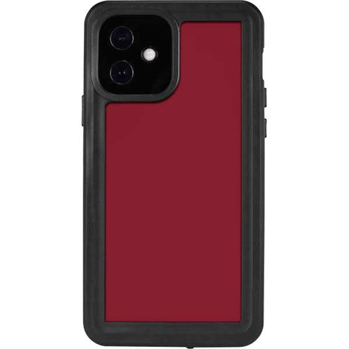 Burgundy Solid iPhone 12 Waterproof Case