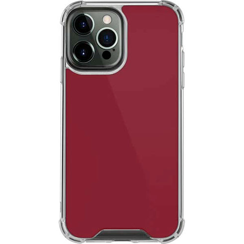 Burgundy Solid iPhone 14 Pro Max Clear Case