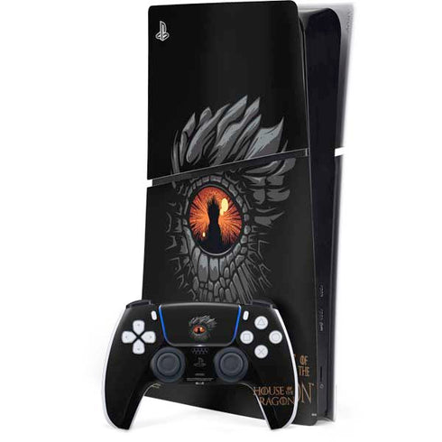 HBO House of the Dragon Burning Dragon PS5 Slim Digital Edition Bundle Skin
