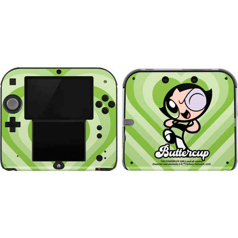 Cartoon Network Powerpuff Girls Buttercup Green Hearts Nintendo 2DS Skin