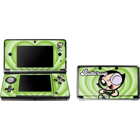 Cartoon Network Powerpuff Girls Buttercup Green Hearts 3DS (2011) Skin