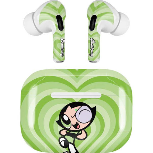 Cartoon Network Powerpuff Girls Buttercup Green Hearts AirPods Pro 2nd Gen Skin