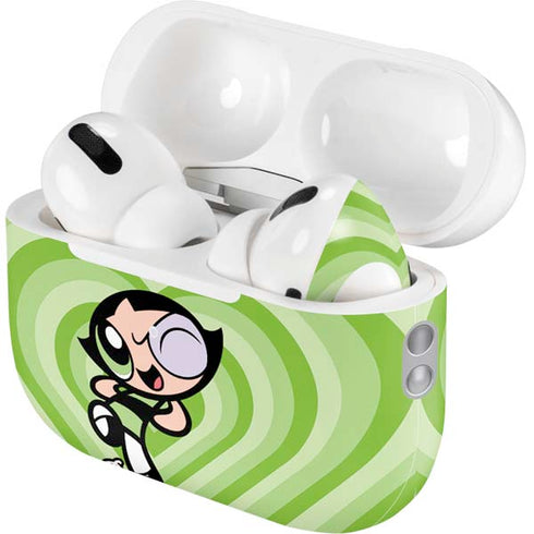 Cartoon Network Powerpuff Girls Buttercup Green Hearts AirPods Pro 2nd Gen Skin