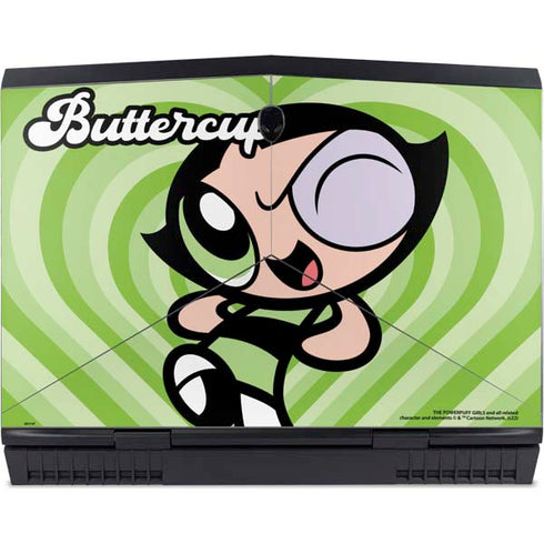 Cartoon Network Powerpuff Girls Buttercup Green Hearts Dell Alienware Skin