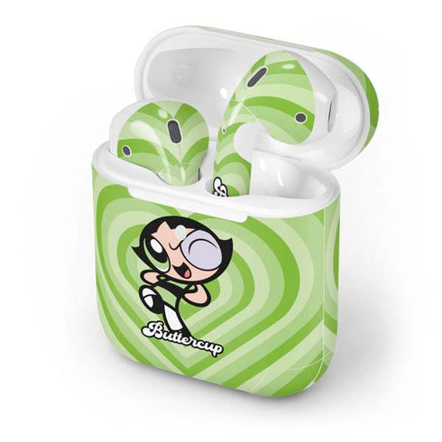 Cartoon Network Powerpuff Girls Buttercup Green Hearts Apple AirPods 2 Skin