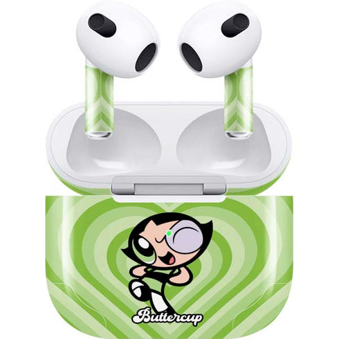 Cartoon Network Powerpuff Girls Buttercup Green Hearts Apple AirPods (3rd Gen 2021) Skin