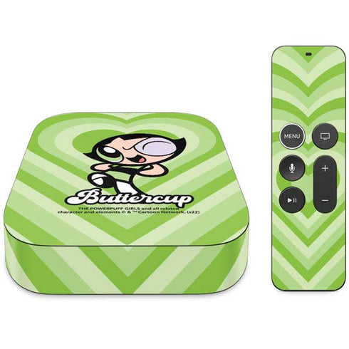 Cartoon Network Powerpuff Girls Buttercup Green Hearts Apple TV Skin
