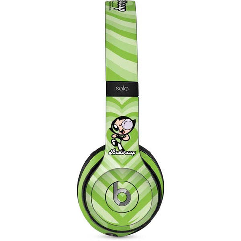 Cartoon Network Powerpuff Girls Buttercup Green Hearts Beats Solo 2 Wired Skin