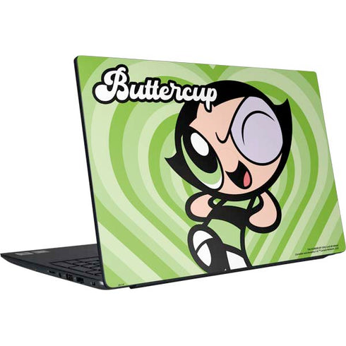 Cartoon Network Powerpuff Girls Buttercup Green Hearts Dell Vostro Skin