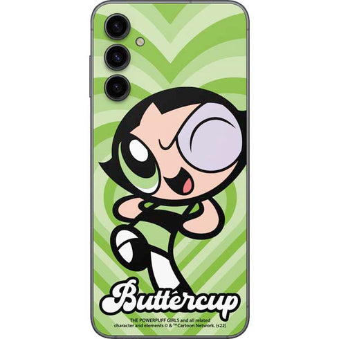 Cartoon Network Powerpuff Girls Buttercup Green Hearts Galaxy A14 5G Skin