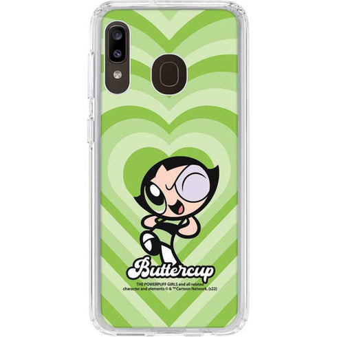 Cartoon Network Powerpuff Girls Buttercup Green Hearts Galaxy A20 Clear Case
