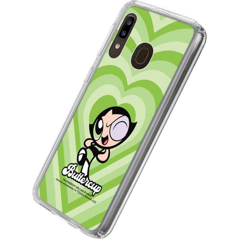 Cartoon Network Powerpuff Girls Buttercup Green Hearts Galaxy A20 Clear Case