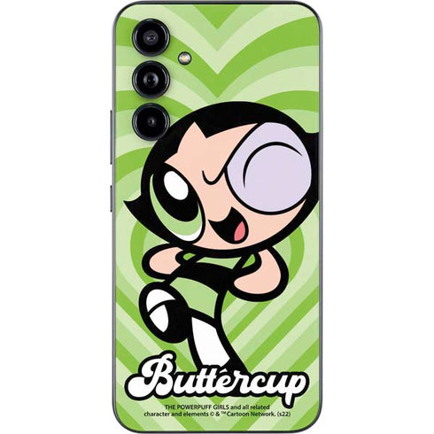 Cartoon Network Powerpuff Girls Buttercup Green Hearts Galaxy A54 5G Skin