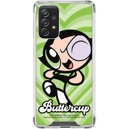 Cartoon Network Powerpuff Girls Buttercup Green Hearts Galaxy A72 5G Clear Case