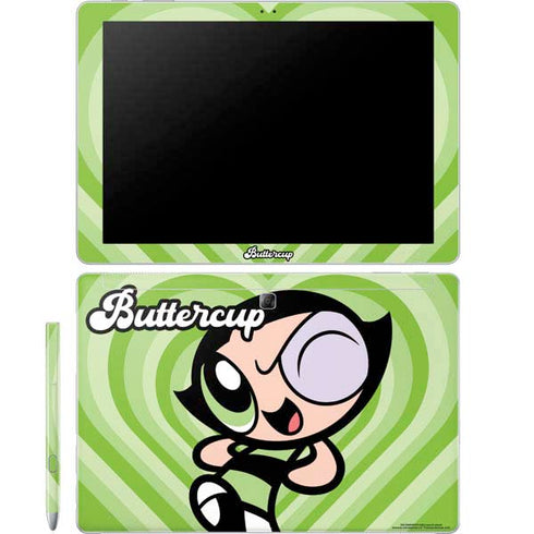 Cartoon Network Powerpuff Girls Buttercup Green Hearts Galaxy Book 12in Skin