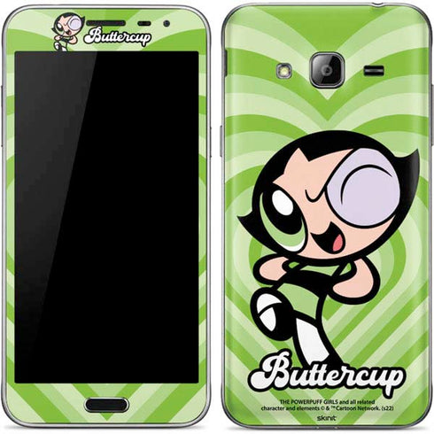 Cartoon Network Powerpuff Girls Buttercup Green Hearts Galaxy J3 Skin