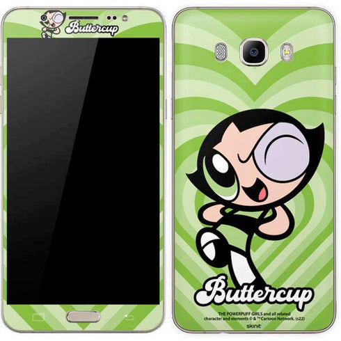 Cartoon Network Powerpuff Girls Buttercup Green Hearts Galaxy J7 Skin