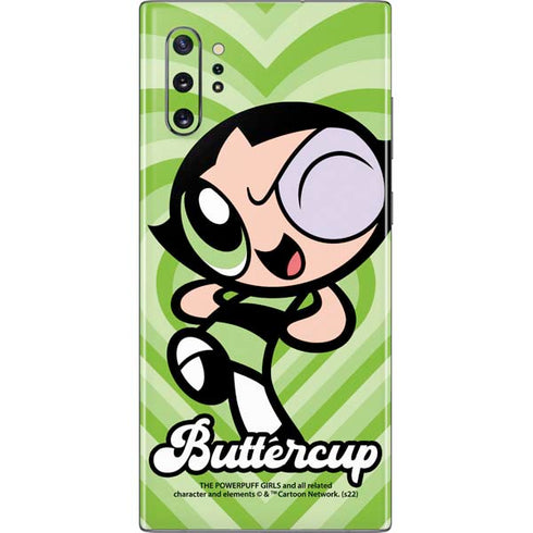 Cartoon Network Powerpuff Girls Buttercup Green Hearts Galaxy Note 10 Plus Skin