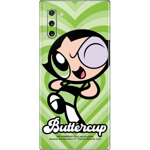 Cartoon Network Powerpuff Girls Buttercup Green Hearts Galaxy Note 10 Skin