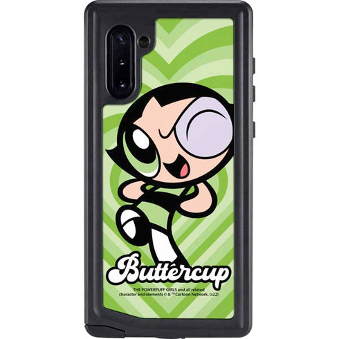 Cartoon Network Powerpuff Girls Buttercup Green Hearts Galaxy Note 10 Waterproof Case
