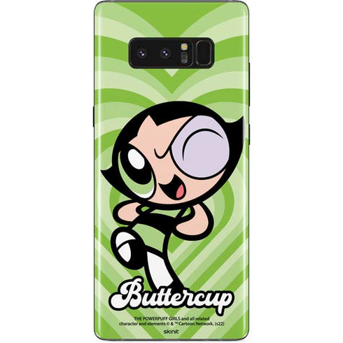 Cartoon Network Powerpuff Girls Buttercup Green Hearts Galaxy Note 8 Skin
