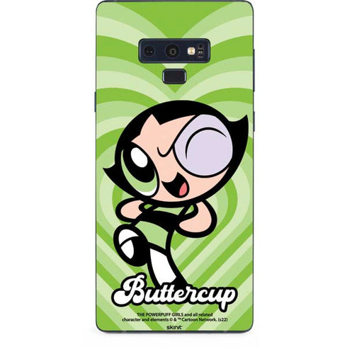 Cartoon Network Powerpuff Girls Buttercup Green Hearts Galaxy Note 9 Skin