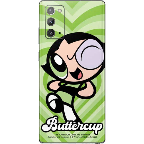 Cartoon Network Powerpuff Girls Buttercup Green Hearts Galaxy Note20 5G Skin