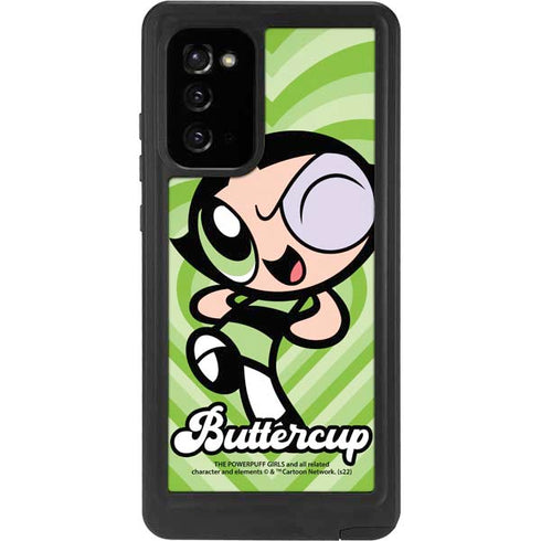 Cartoon Network Powerpuff Girls Buttercup Green Hearts Galaxy Note20 5G Waterproof Case
