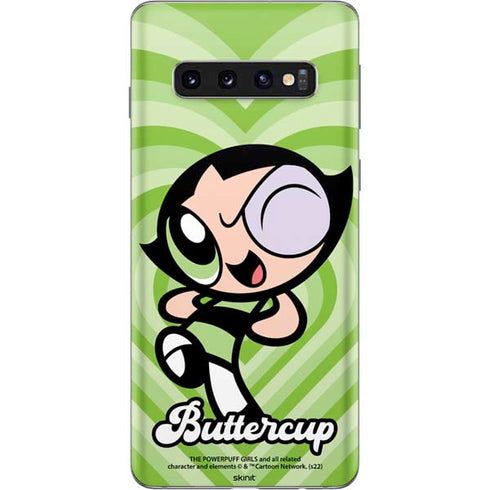 Cartoon Network Powerpuff Girls Buttercup Green Hearts Galaxy S10 Skin