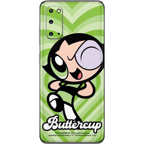 Cartoon Network Powerpuff Girls Buttercup Green Hearts Galaxy S20 Skin