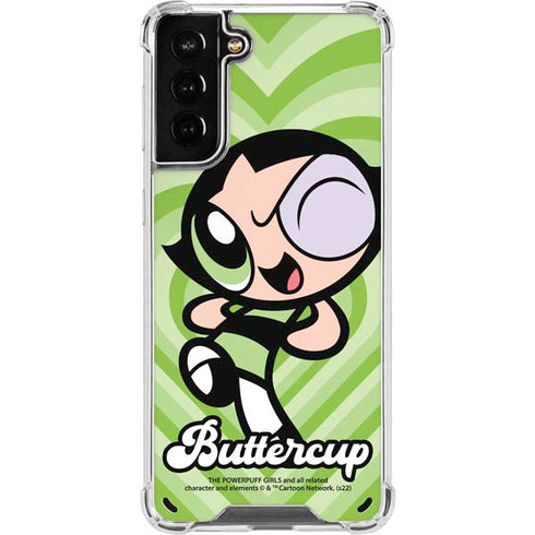 Cartoon Network Powerpuff Girls Buttercup Green Hearts Galaxy S21 Plus 5G Clear Case