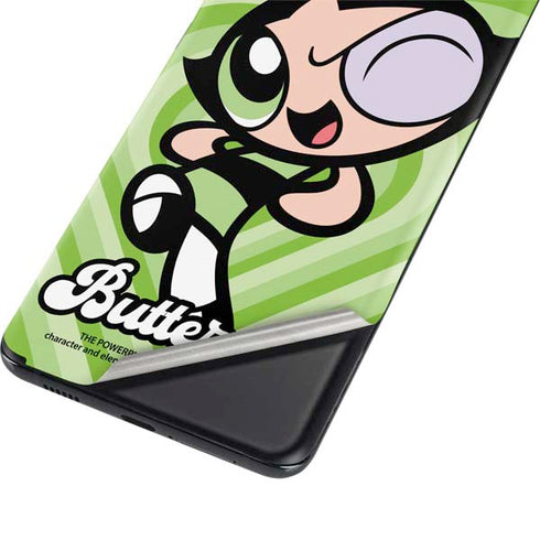 Cartoon Network Powerpuff Girls Buttercup Green Hearts Galaxy S21 Plus 5G Skin