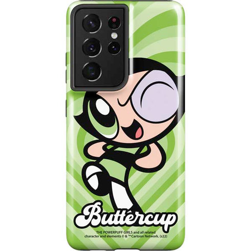 Cartoon Network Powerpuff Girls Buttercup Green Hearts Galaxy S21 Ultra 5G Pro Case