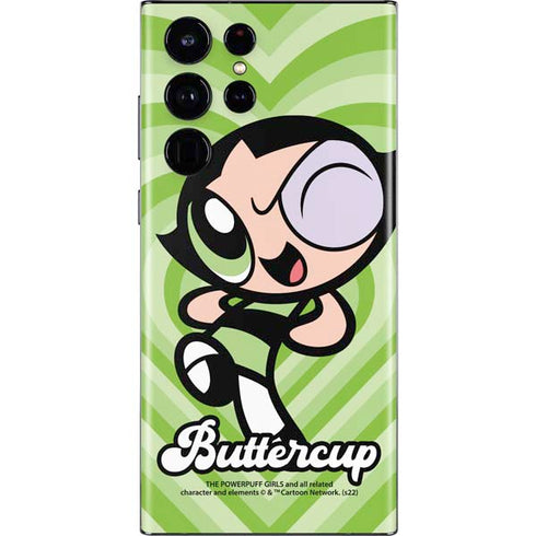 Cartoon Network Powerpuff Girls Buttercup Green Hearts Galaxy S22 Ultra Skin
