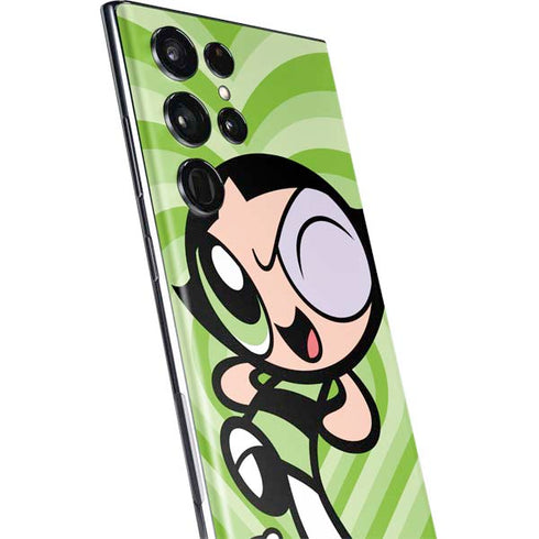 Cartoon Network Powerpuff Girls Buttercup Green Hearts Galaxy S22 Ultra Skin