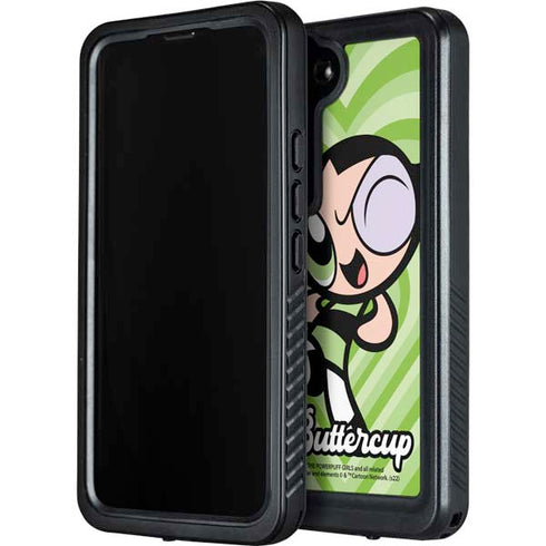 Cartoon Network Powerpuff Girls Buttercup Green Hearts Galaxy S23 Plus Waterproof Case