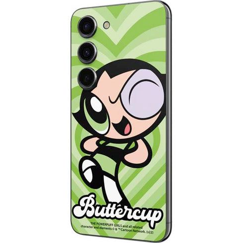 Cartoon Network Powerpuff Girls Buttercup Green Hearts Galaxy S23 Skin
