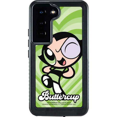 Cartoon Network Powerpuff Girls Buttercup Green Hearts Galaxy S23 Waterproof Case