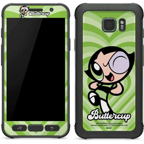 Cartoon Network Powerpuff Girls Buttercup Green Hearts Galaxy S7 Active Skin